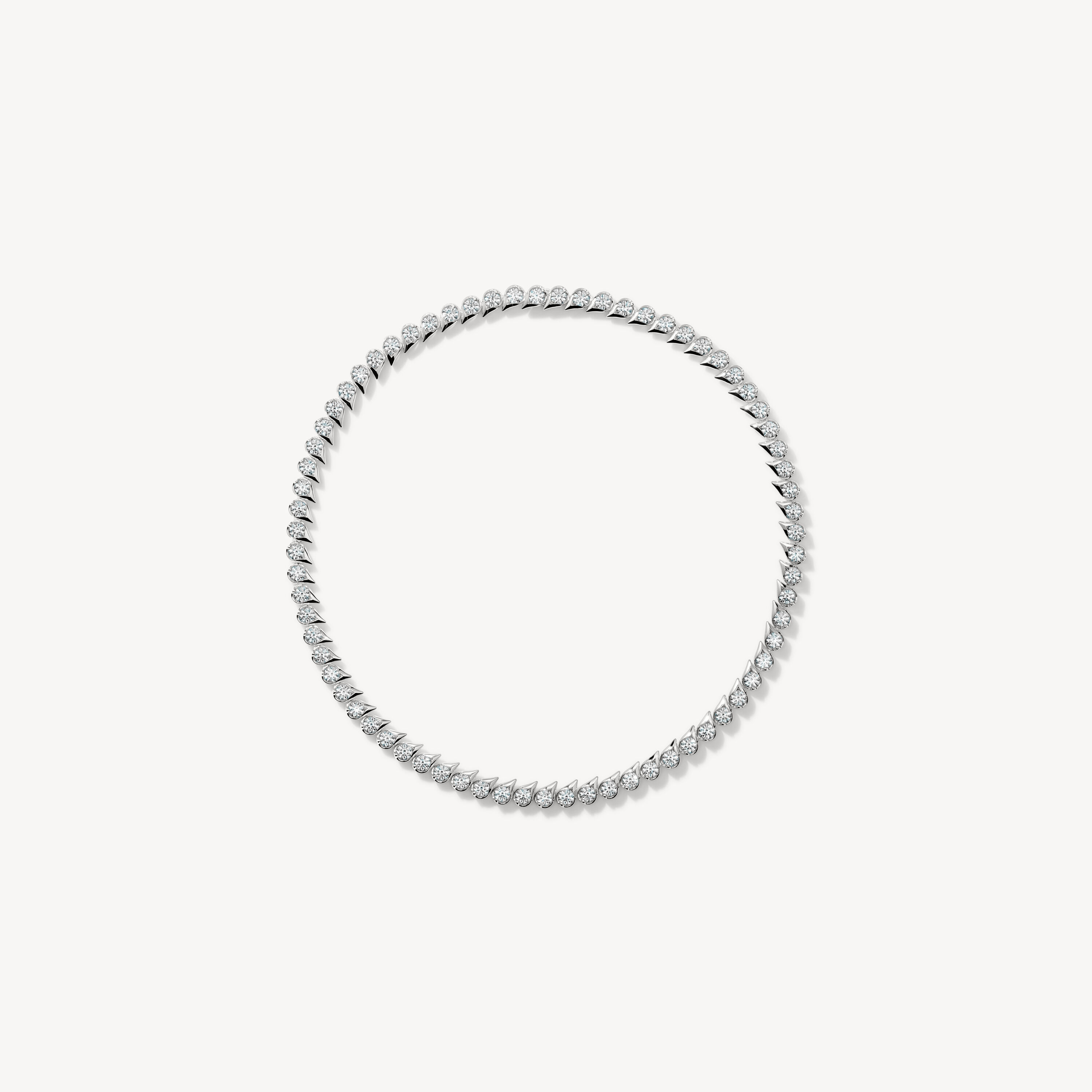 LU Droplet Uniform Necklace, 18K White Gold, large