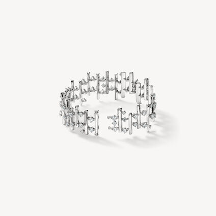 BARRE Multi-Row Small Bracelet, 18K White Gold, large