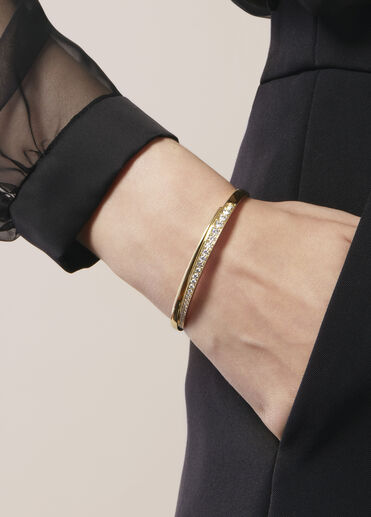 Vela Crossover Bangle, 18K White Gold Vela Crossover Bangle, 18K White Gold, large