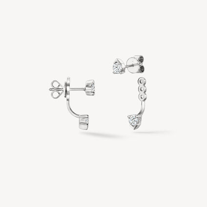 Aerial Floating 钻石耳环, 18K 白金, large