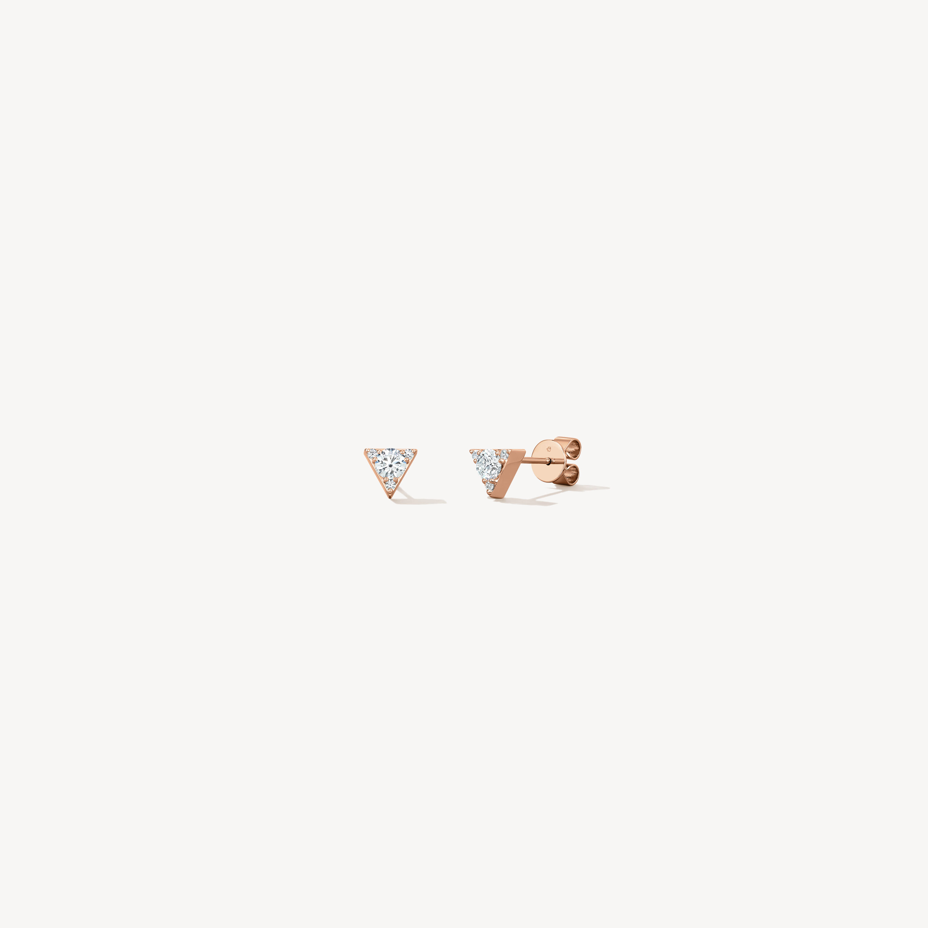 Triplicity Triangle 钻石耳环, 18K 玫瑰金, large
