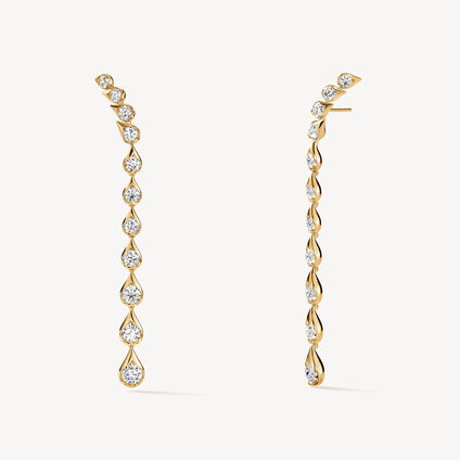 LU Droplet Stiletto Earrings, 18K Yellow Gold, large