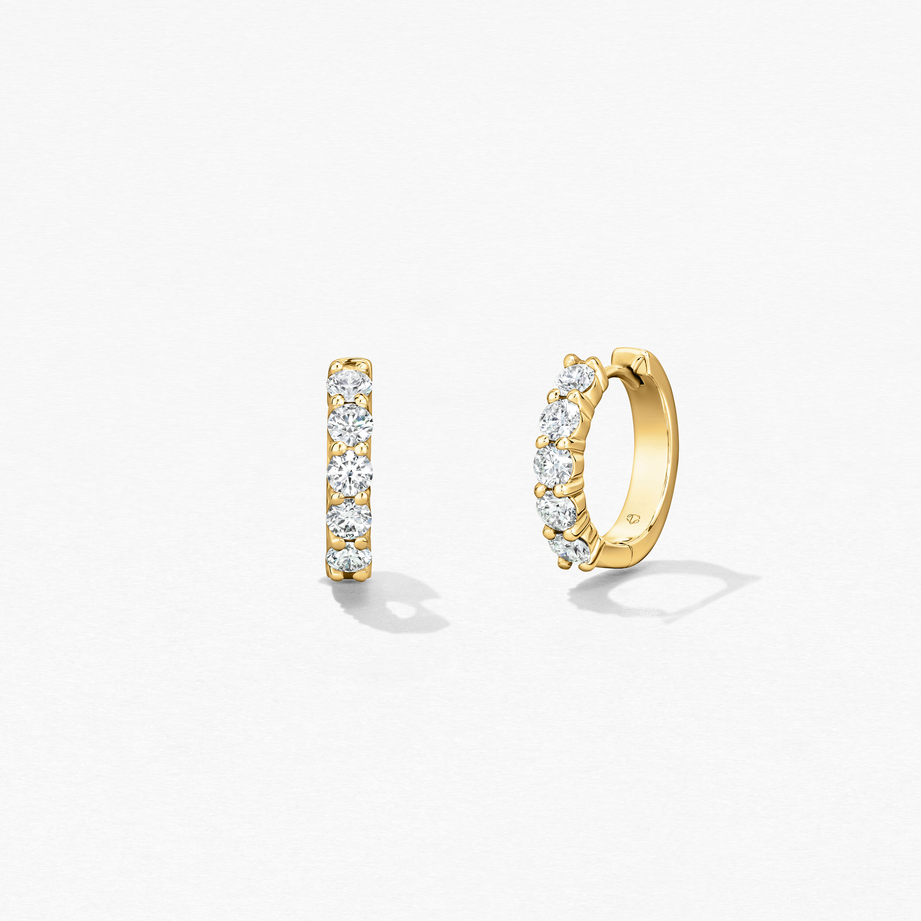 Small Mini Hoop Earrings, 18K Yellow Gold, large