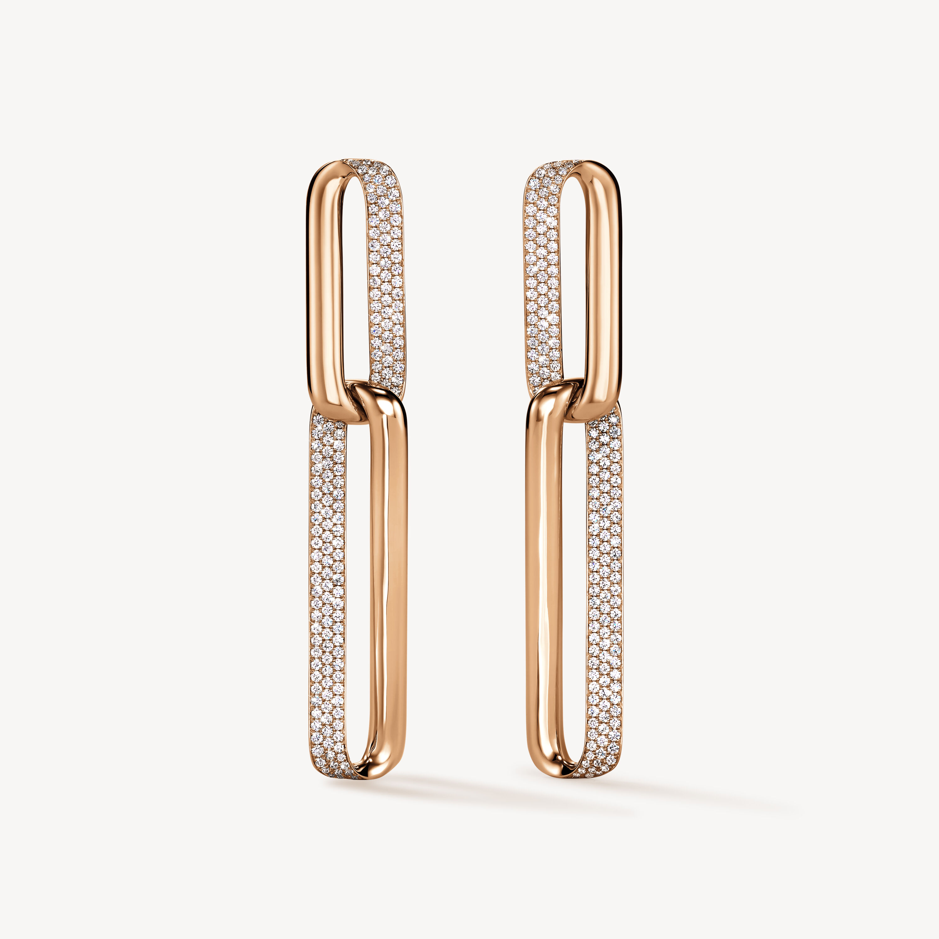 INSIDE/OUT Diamond Link Earrings, Large, 18K Rose Gold, large