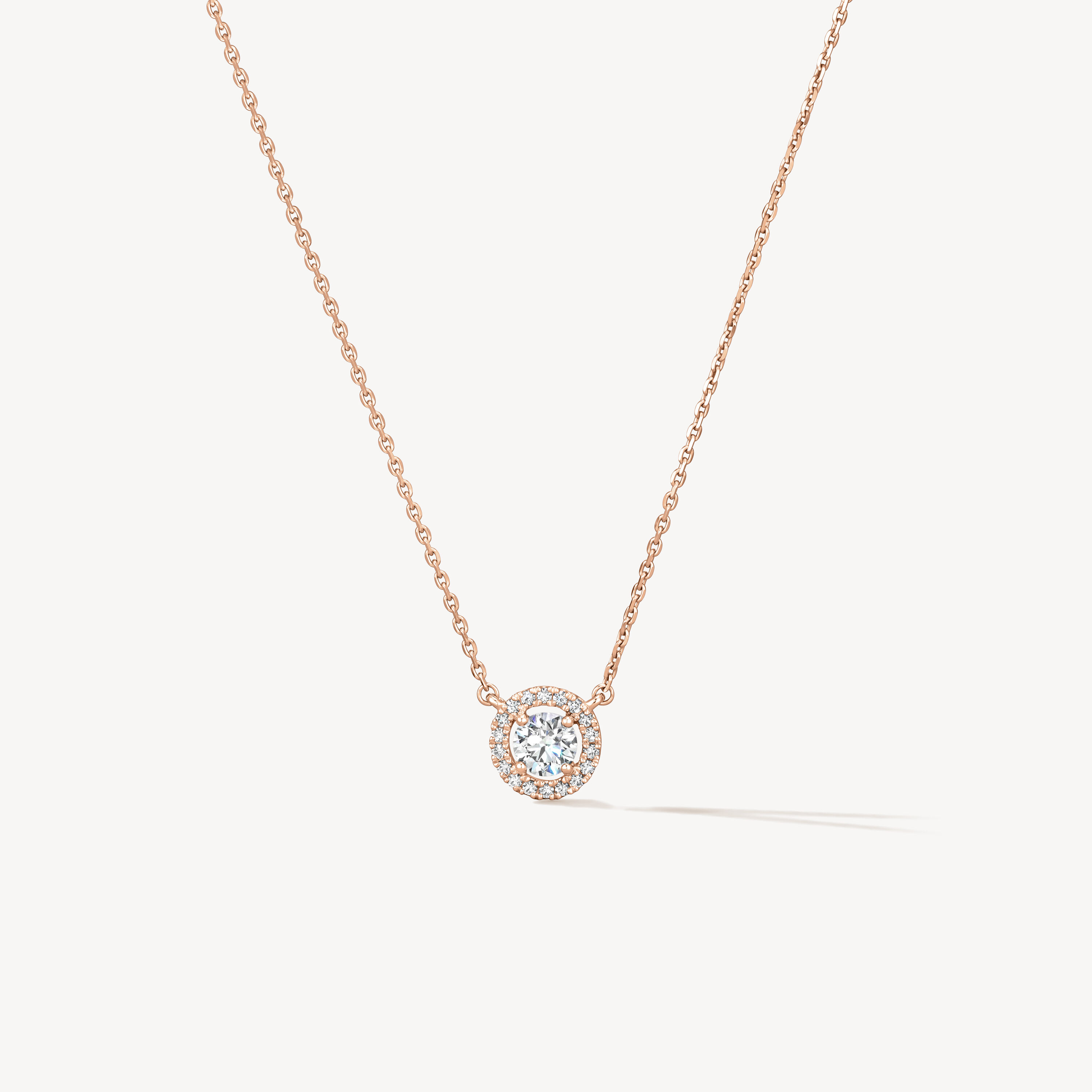 Joy Circle Pendant Necklace, 18K Rose Gold, large