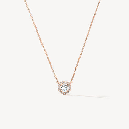 Joy Circle Pendant Necklace, 18K Rose Gold, large