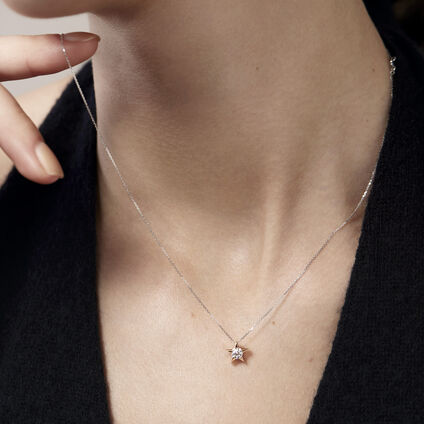 Illa 钻石项链, 18K 白金, large