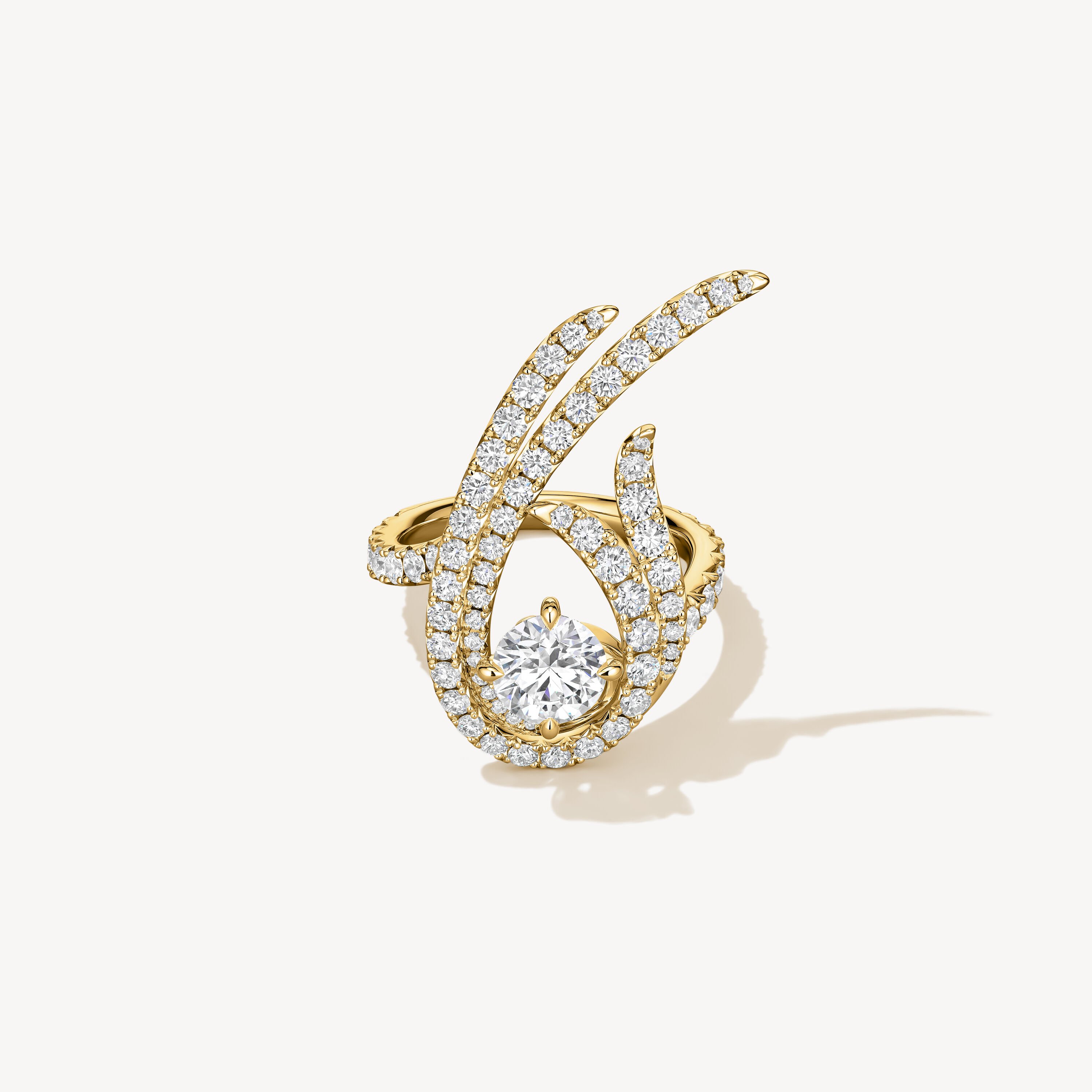 VELA Twisted Cocktail 钻石戒指 , 18K 黄金, large