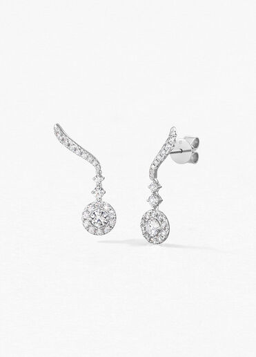 Vela Drop Earrings, 18K White Gold Vela Drop Earrings, 18K White Gold, large