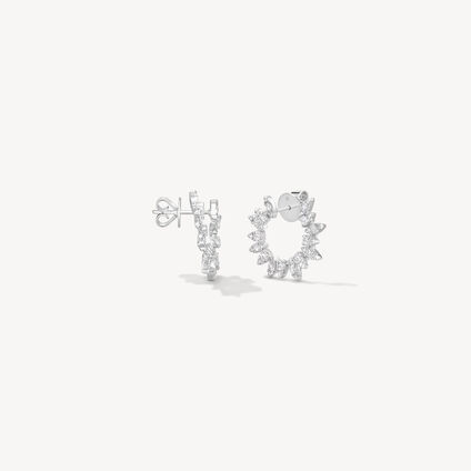 Aerial Sunburst Wrap Earrings - Small, 18K White Gold, large