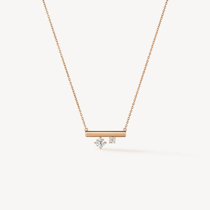 BARRE Floating 迷你钻石项链, 18K 玫瑰金, large
