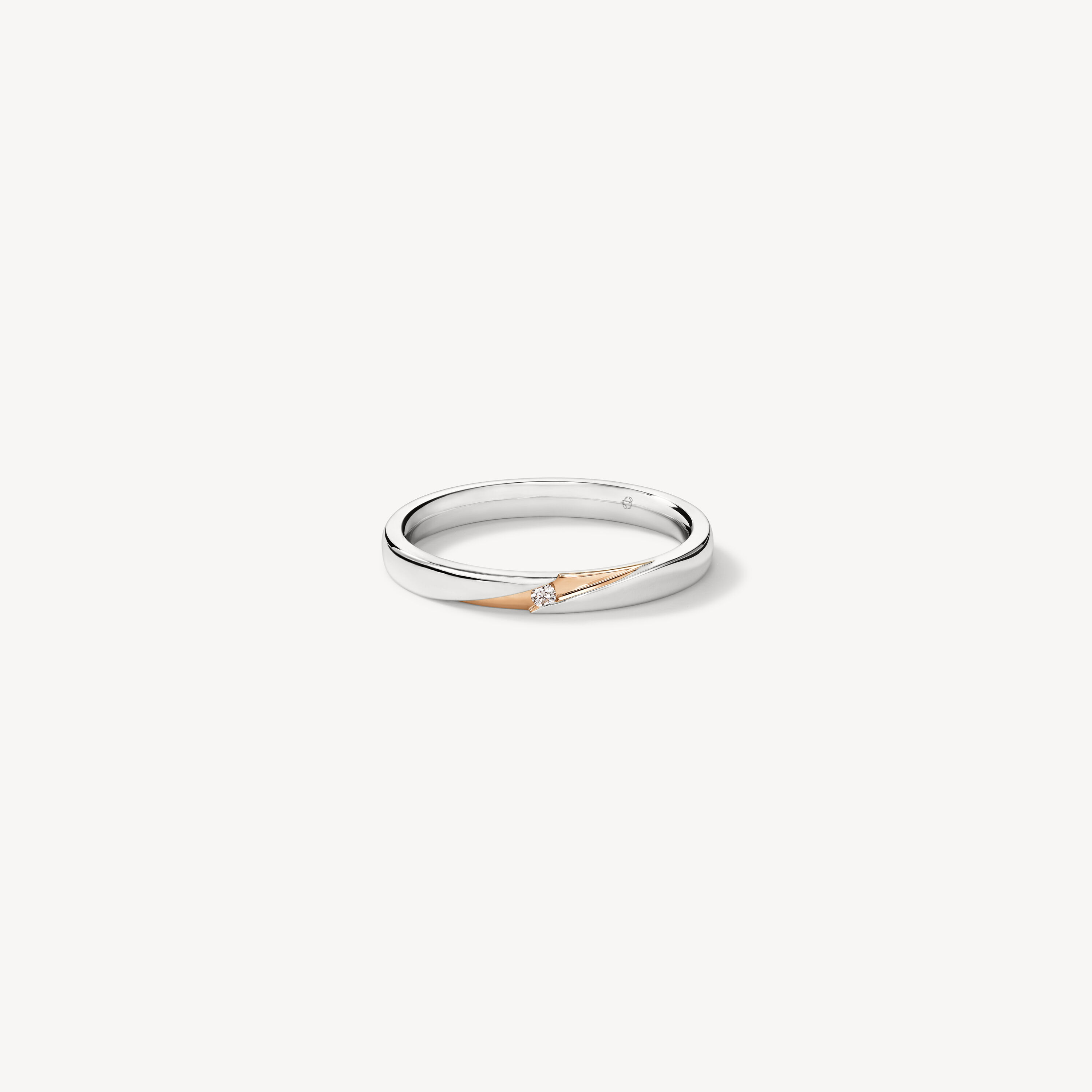 Union Wedding Band, 18K White gold and Rose gold, large