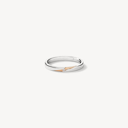 Union Wedding Band, 18K White gold and Rose gold, large