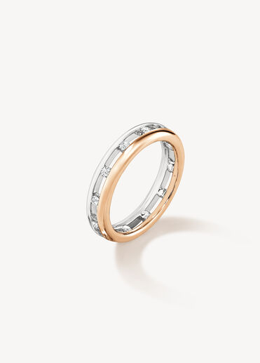 LOVE Floating Diamond Eternity Wedding Band, 18K Rose Gold w/Platinum LOVE Floating Diamond Eternity Wedding Band, 18K Rose Gold w/Platinum, large