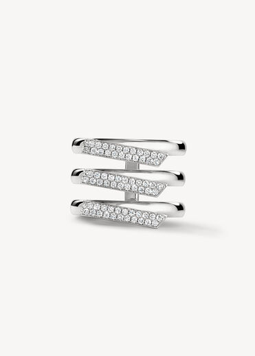 INSIDE/OUT Diamond Trio Band, 18K White Gold INSIDE/OUT Diamond Trio Band, 18K White Gold, large