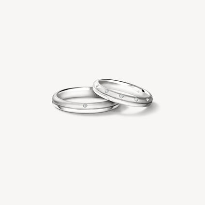 LOVE Satin Finish 结婚对戒, 铂金 LOVE Satin Finish 结婚对戒, 铂金, large