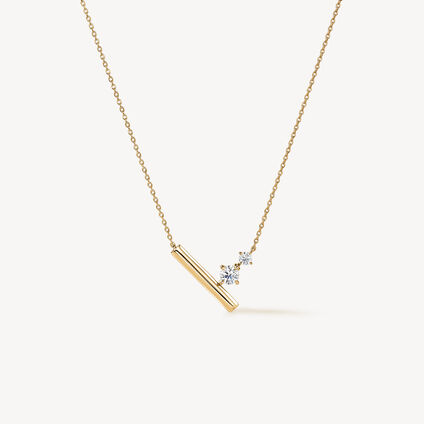 BARRE Petite Floating 钻石项链, 18K 黄金, large