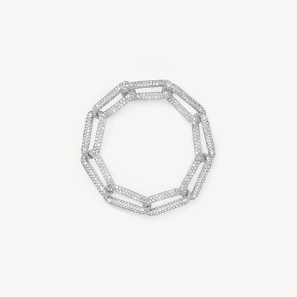 INSIDE/OUT Pave Link Bracelet, 18K White Gold INSIDE/OUT Pave Link Bracelet, 18K White Gold, large
