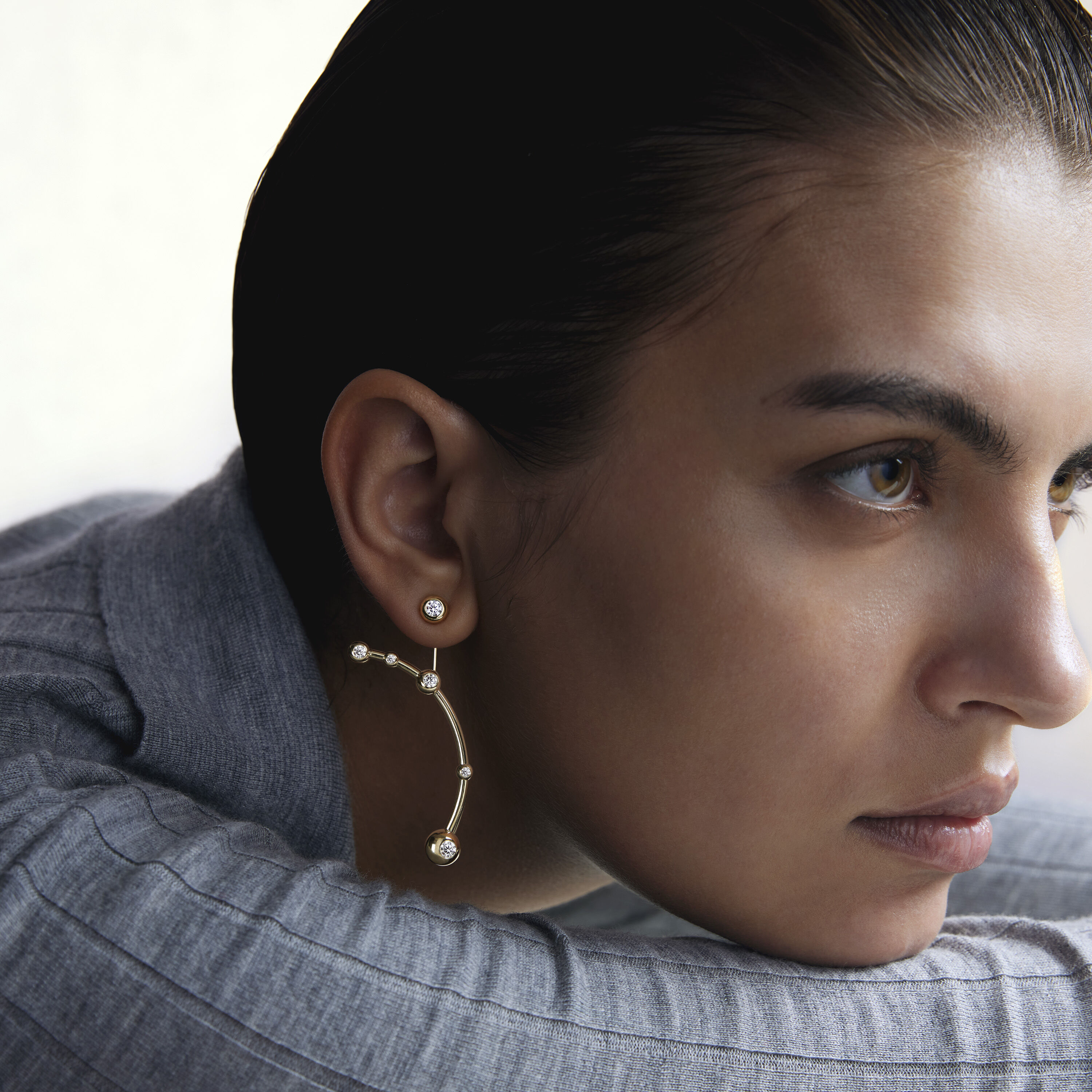 DREAM Comet Drop Earrings, 18K Rose Gold, large