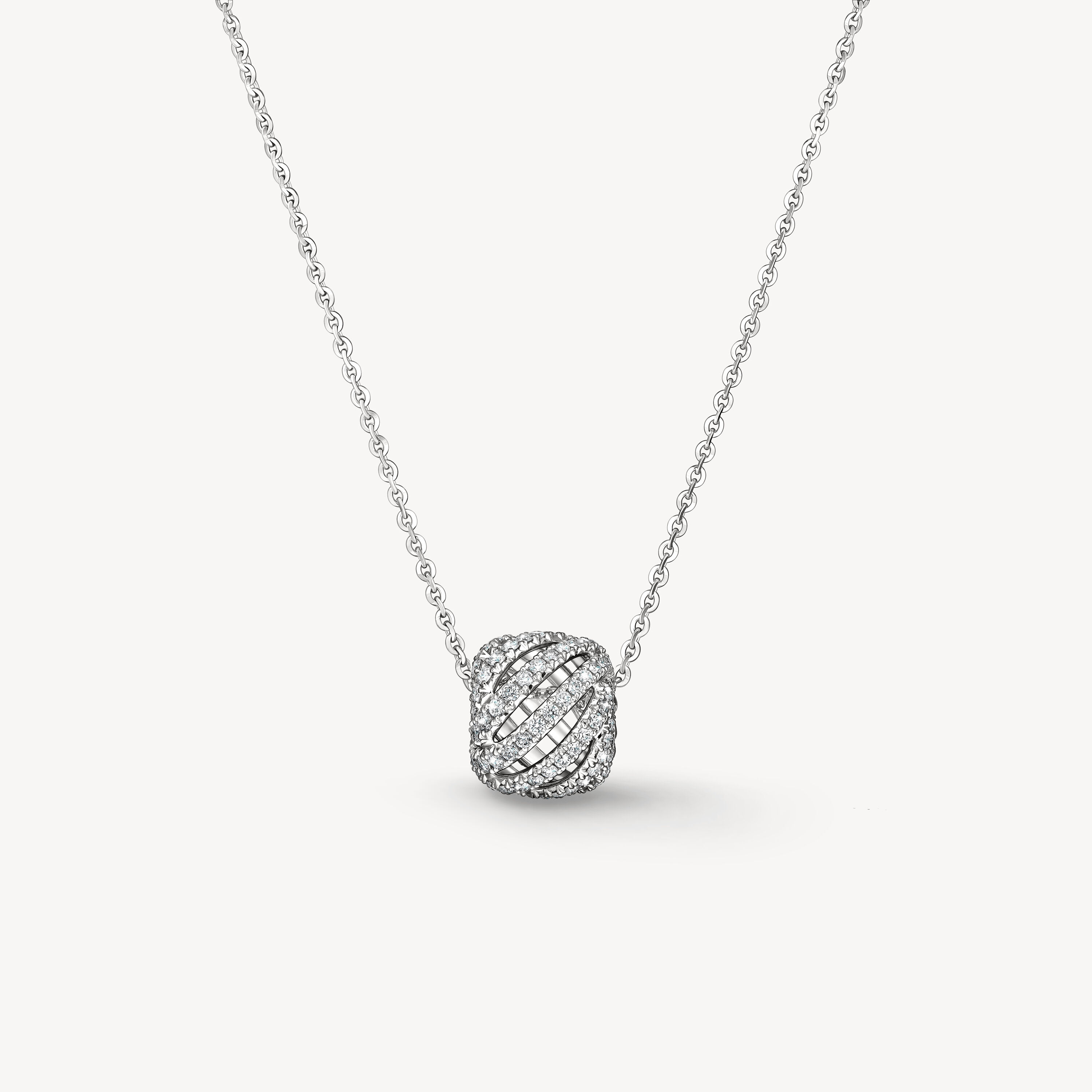 VELA Ethereal Rondel 钻石项链, 18K 白金, large