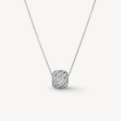 VELA Ethereal Rondel 钻石项链, 18K 白金, large