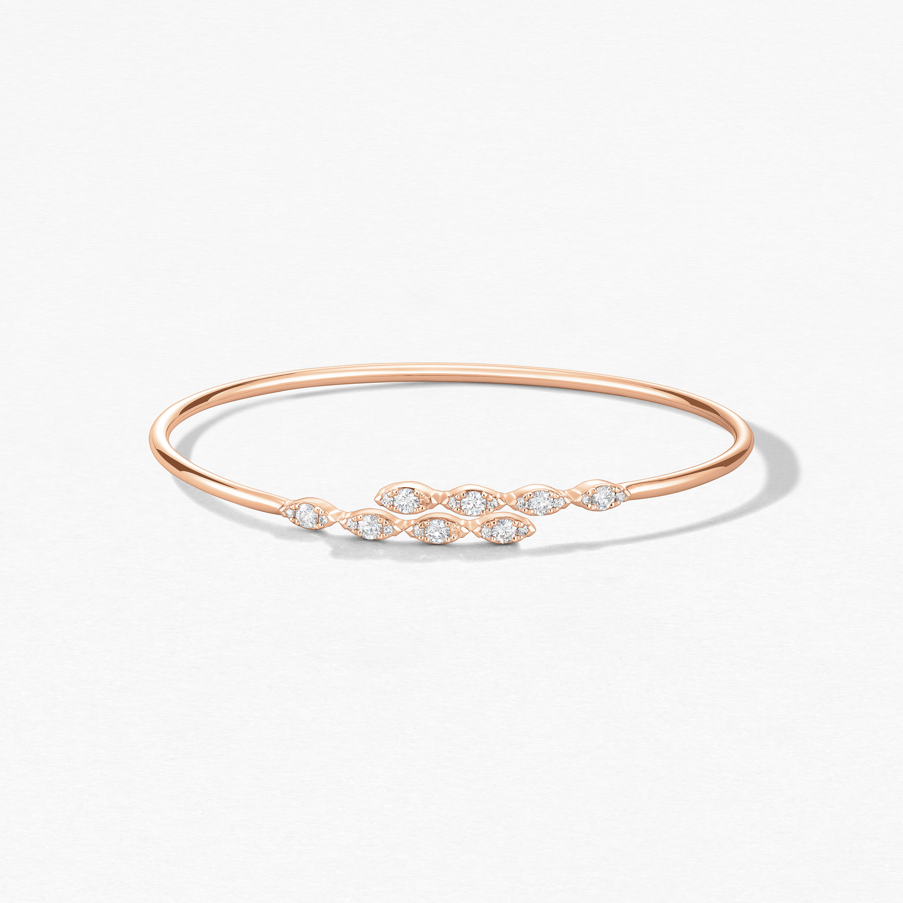 Aerial Marquise Flexi Bangle, 18K Rose Gold, large