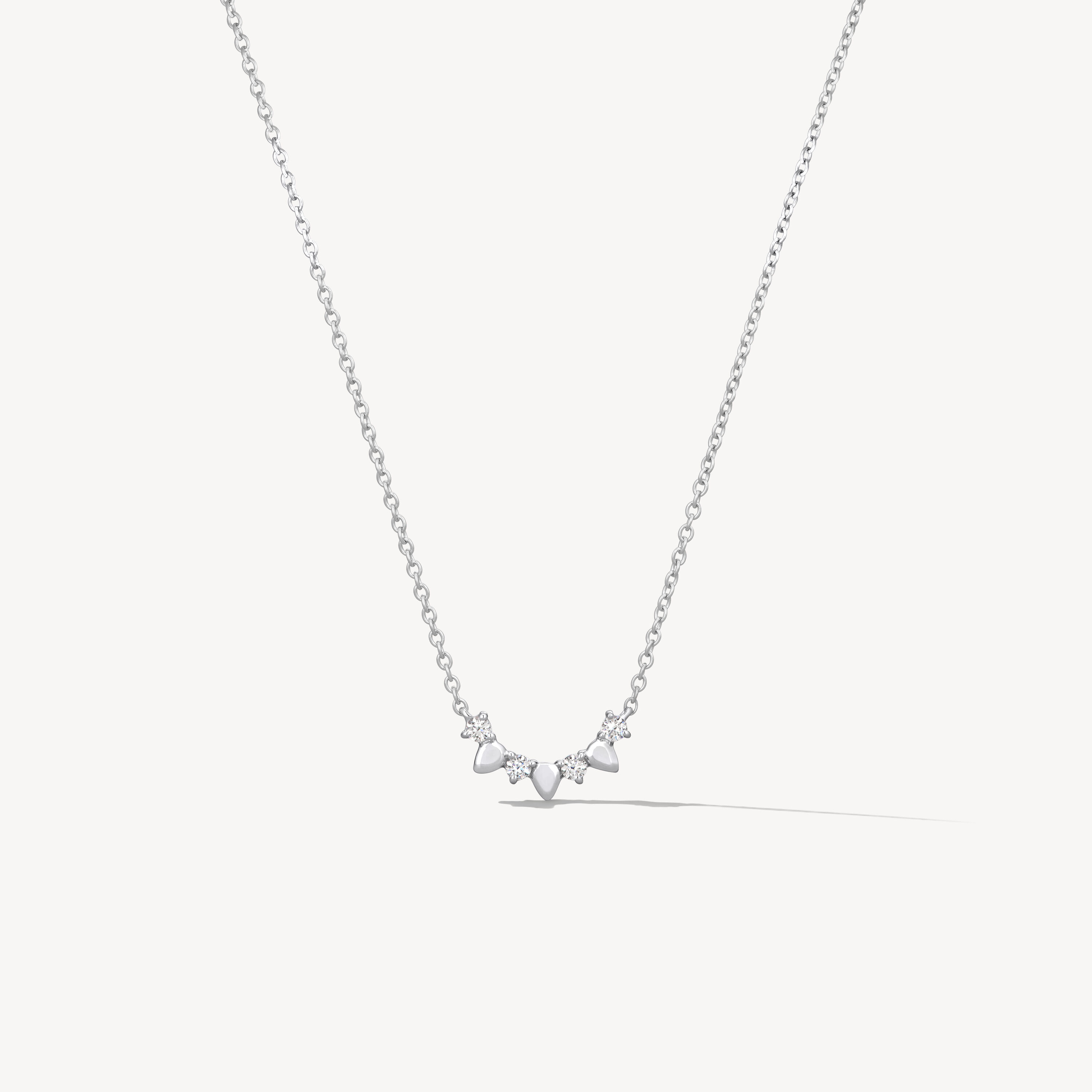 Aerial Solar Eclipse Pendant Necklace, 18K White Gold, large