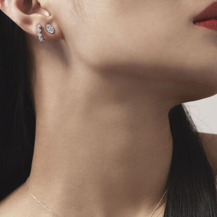 Tessa Navette Earrings, 18K 白金, large