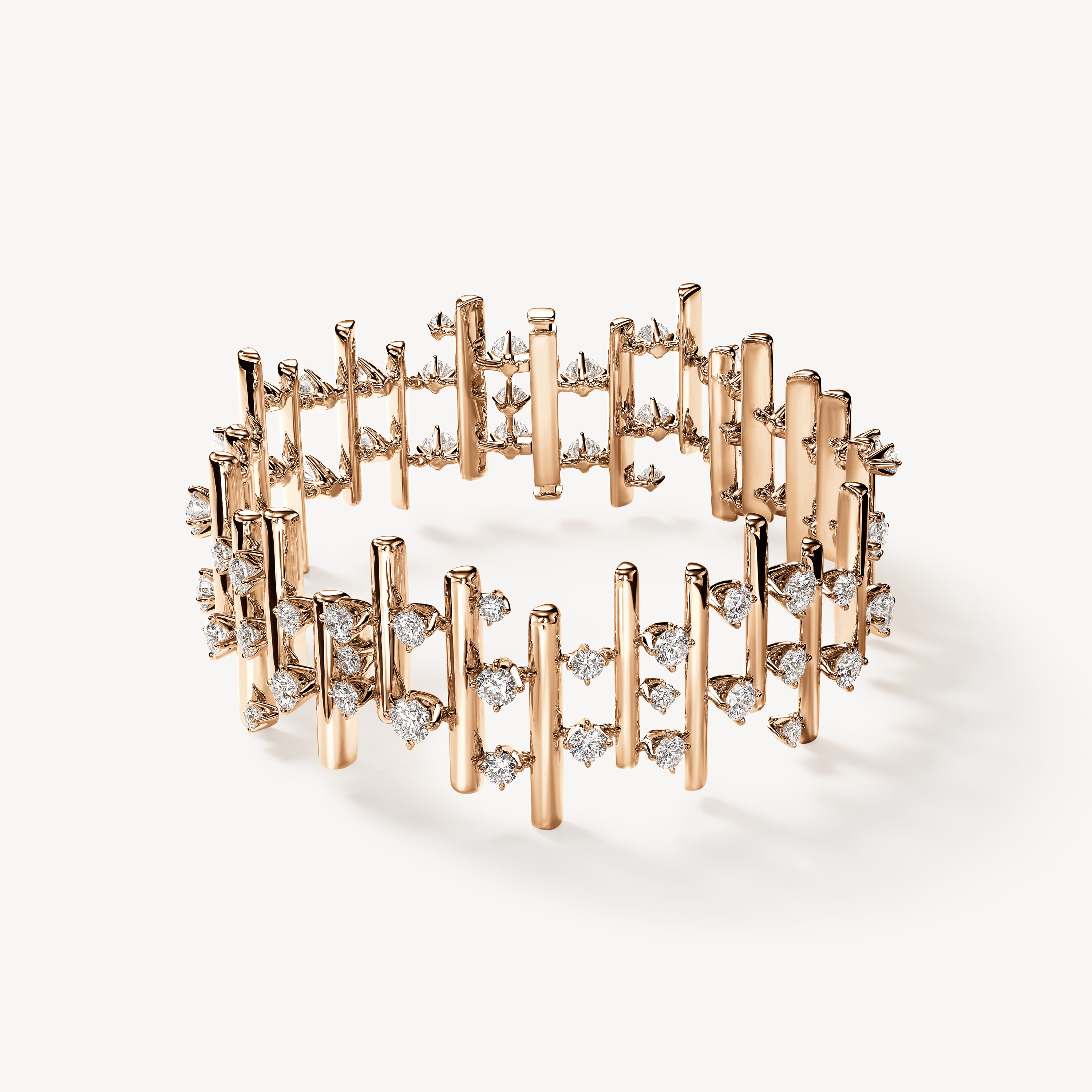 Barre系列钻石手链（小号）, 18K 玫瑰金, large