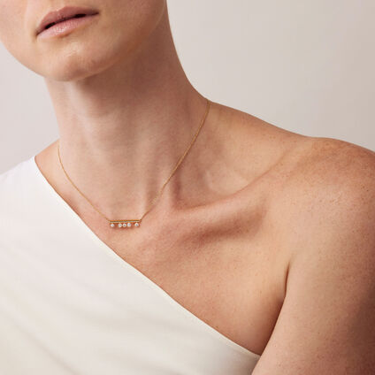 BARRE Floating Diamond Pendant Necklace, 18K Rose Gold, large