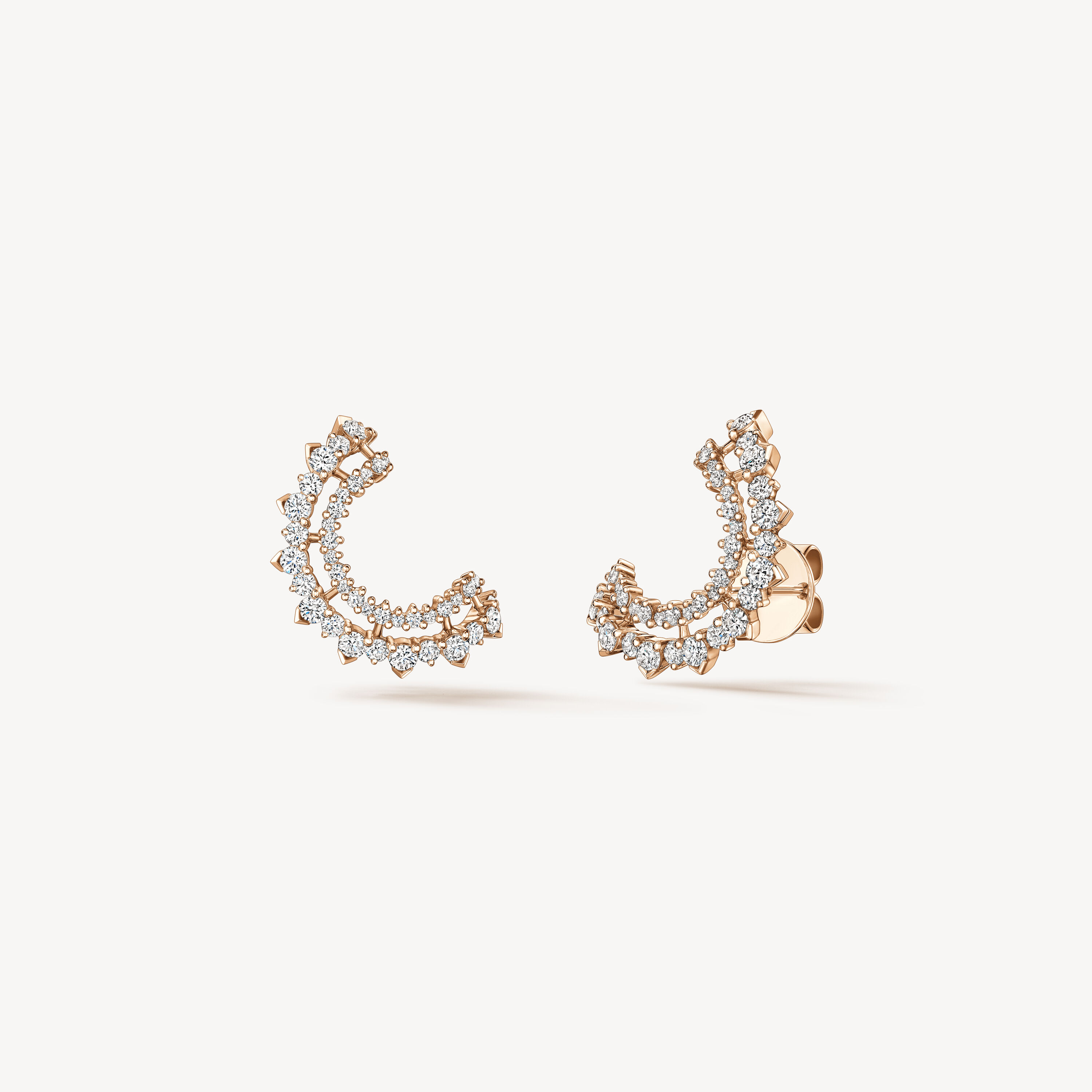 Aerial Double Sunrise Earrings - Small, 18K Rose Gold, large