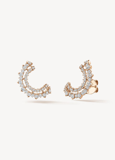 Aerial Double Sunrise Earrings - Small, 18K Rose Gold Aerial Double Sunrise Earrings - Small, 18K Rose Gold, large