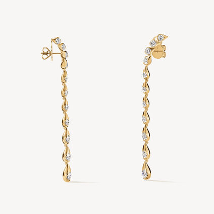 LU Droplet Stiletto Earrings, 18K Yellow Gold, large
