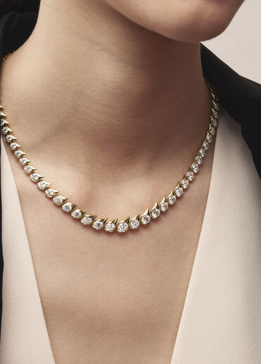 LU Droplet Graduated Necklace, 18K White Gold LU Droplet Graduated Necklace, 18K White Gold, large