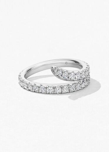 Vela Double Row Pavé Ring, 18K White Gold Vela Double Row Pavé Ring, 18K White Gold, large