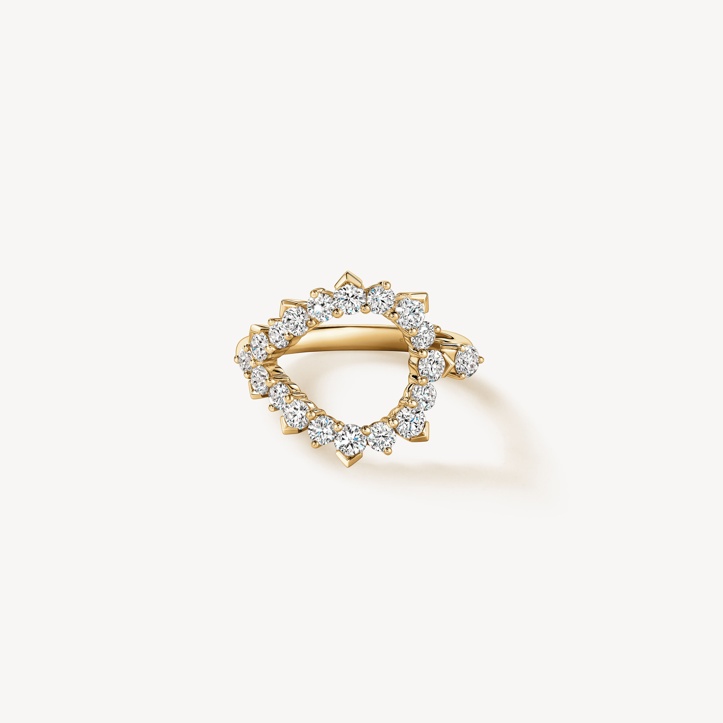 Aerial Open Sunburst Wrap 钻石戒指, 18K 黄金, large