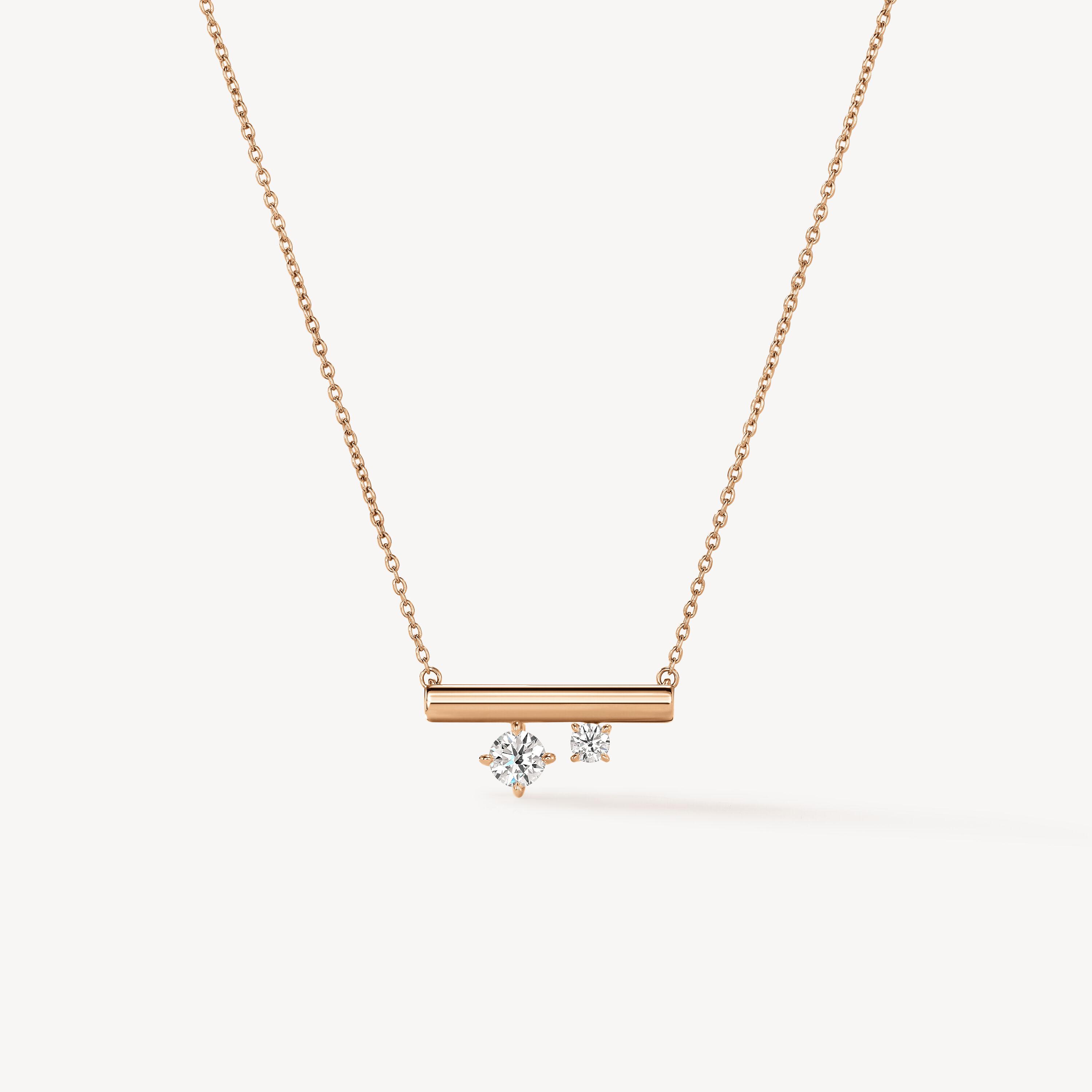 BARRE Mini Floating Diamond Pendant Necklace, 18K Rose Gold, large