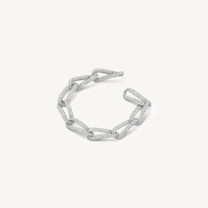 INSIDE/OUT Pavé Link Bracelet, 18K White Gold, large