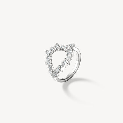 Aerial  Open Sunburst Wrap Ring, 18K White Gold, large