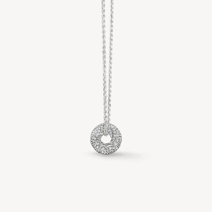 VELA Ethereal Rondel 钻石项链, 18K 白金, large