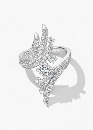 Vela Bypass Cocktail Ring, 18K White Gold Vela Bypass Cocktail Ring, 18K White Gold, large