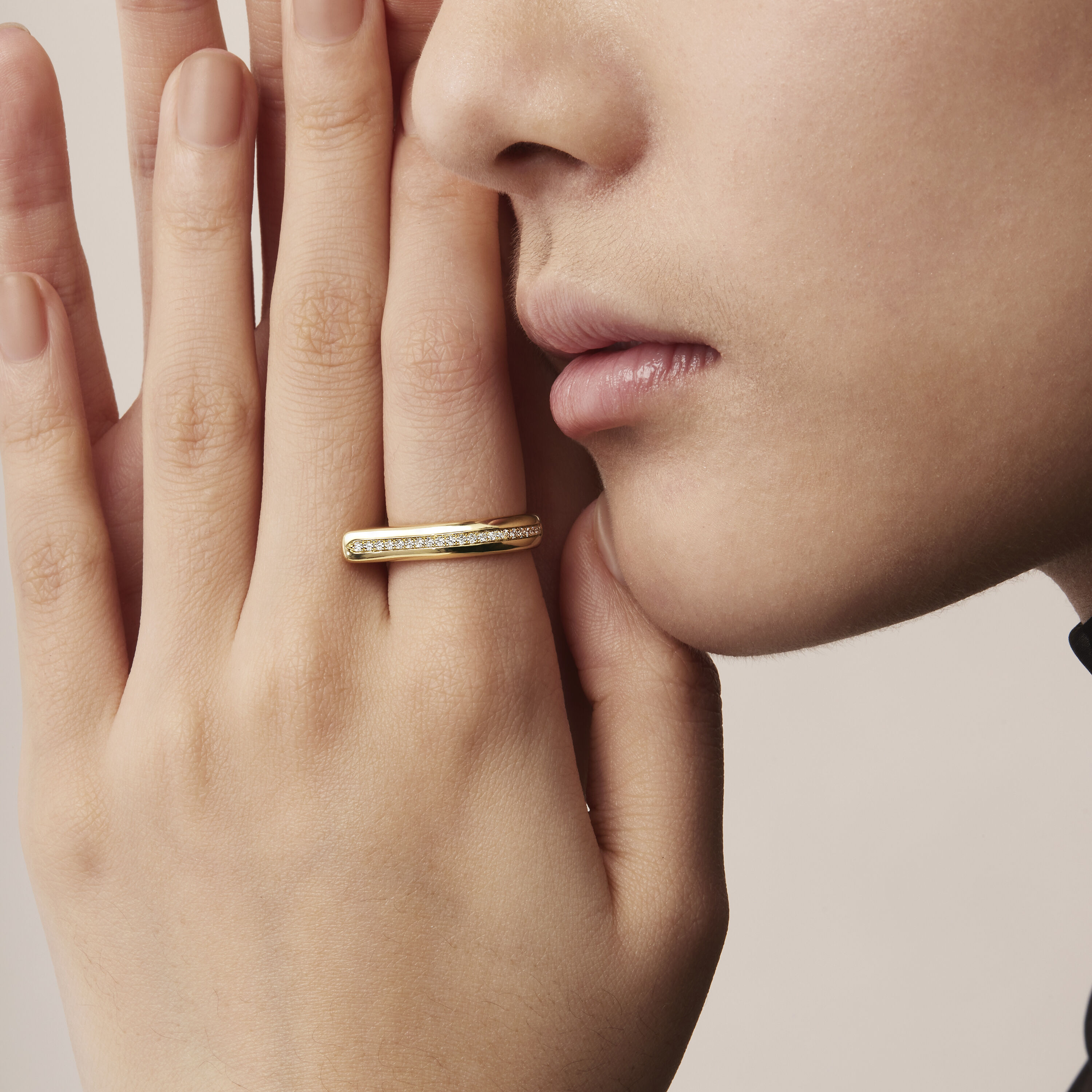 LU 钻石戒指, 18K 玫瑰金, large