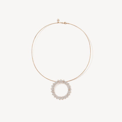 Aerial Open Sunburst Necklace , 18K Rose Gold, large