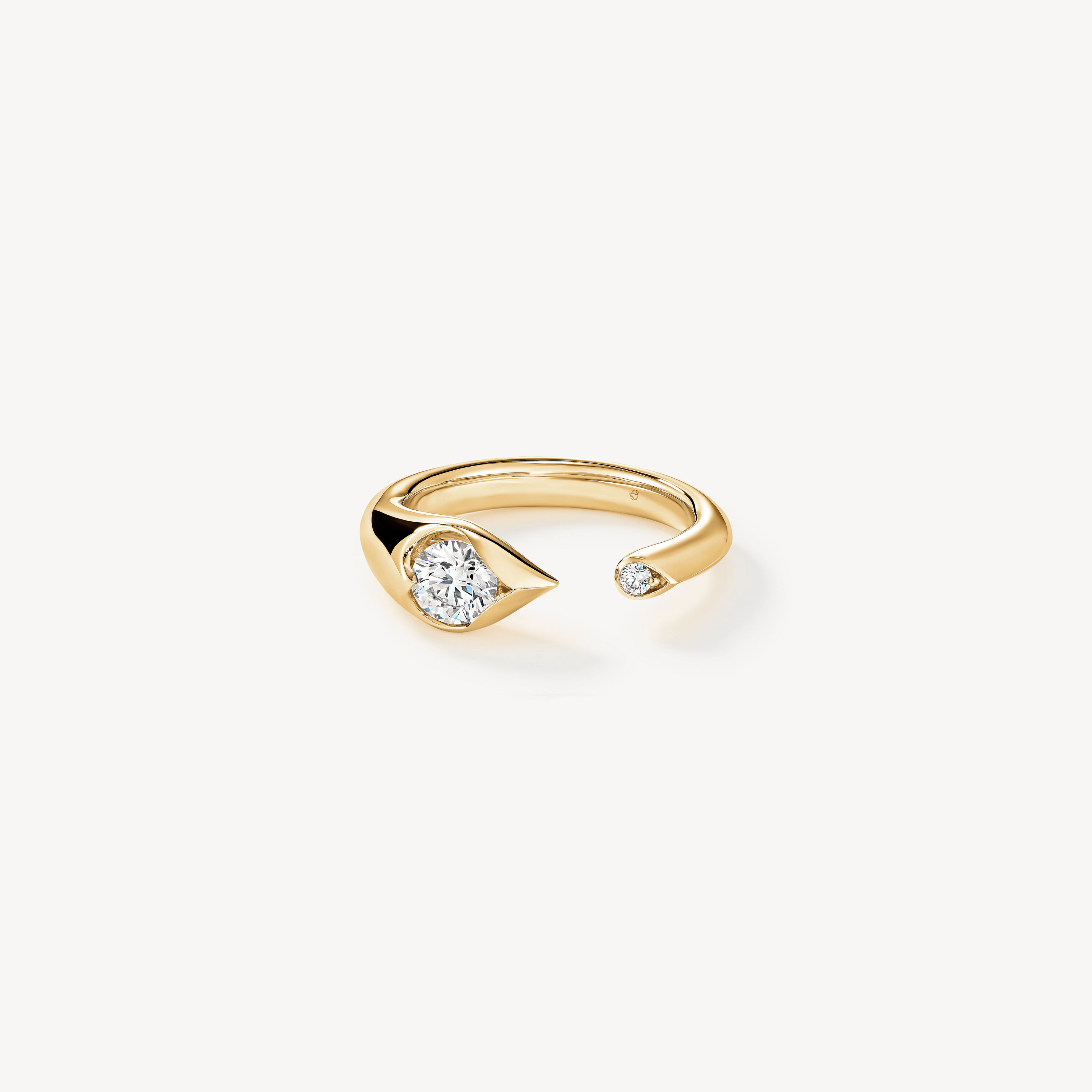 LU Droplet Open Ring, 18K Yellow Gold, large