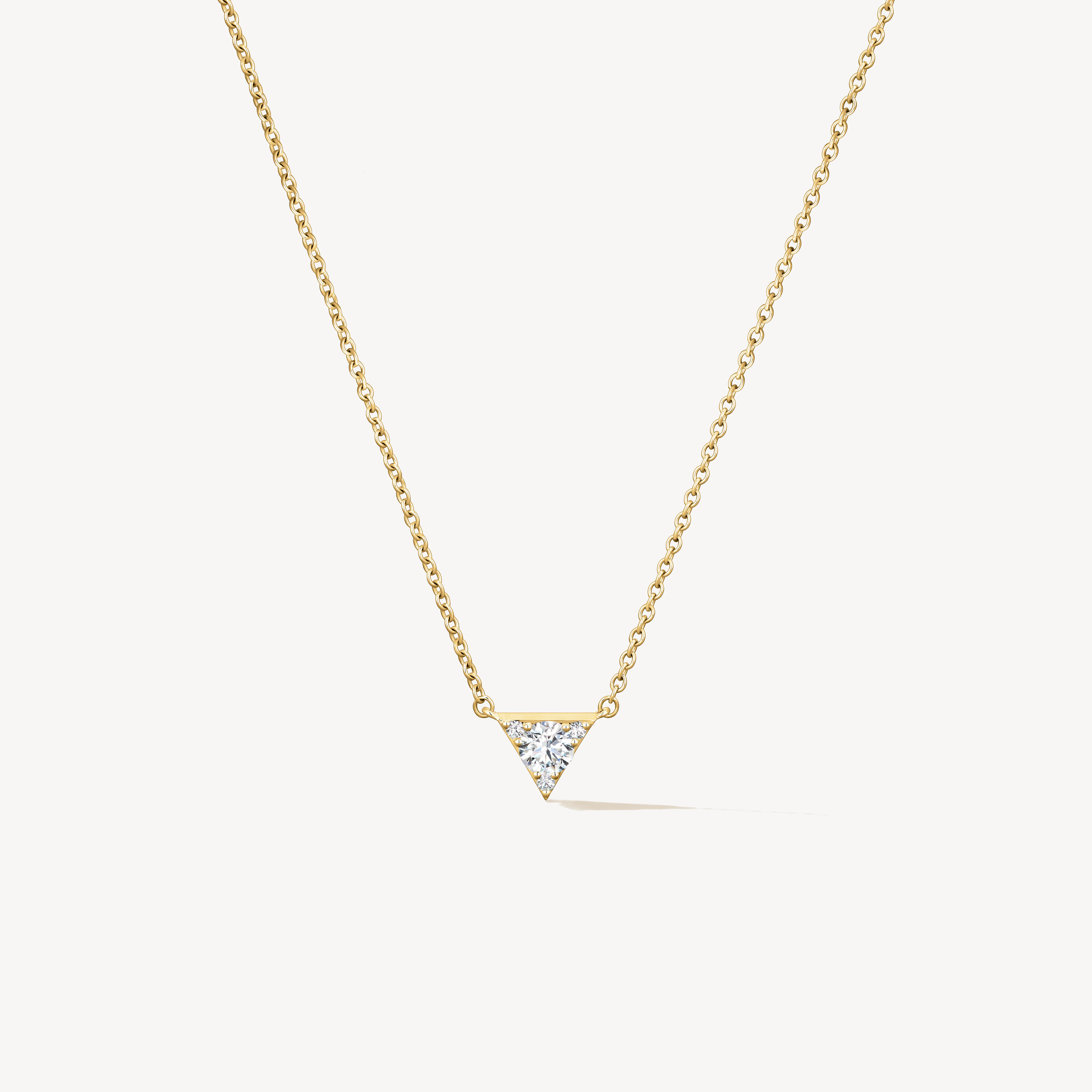 Triplicity Triangle 钻石项链, 18K 黄金, large