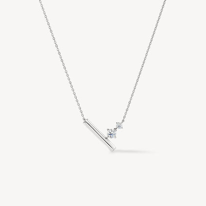 BARRE Petite Floating 钻石项链, 18K 白金, large