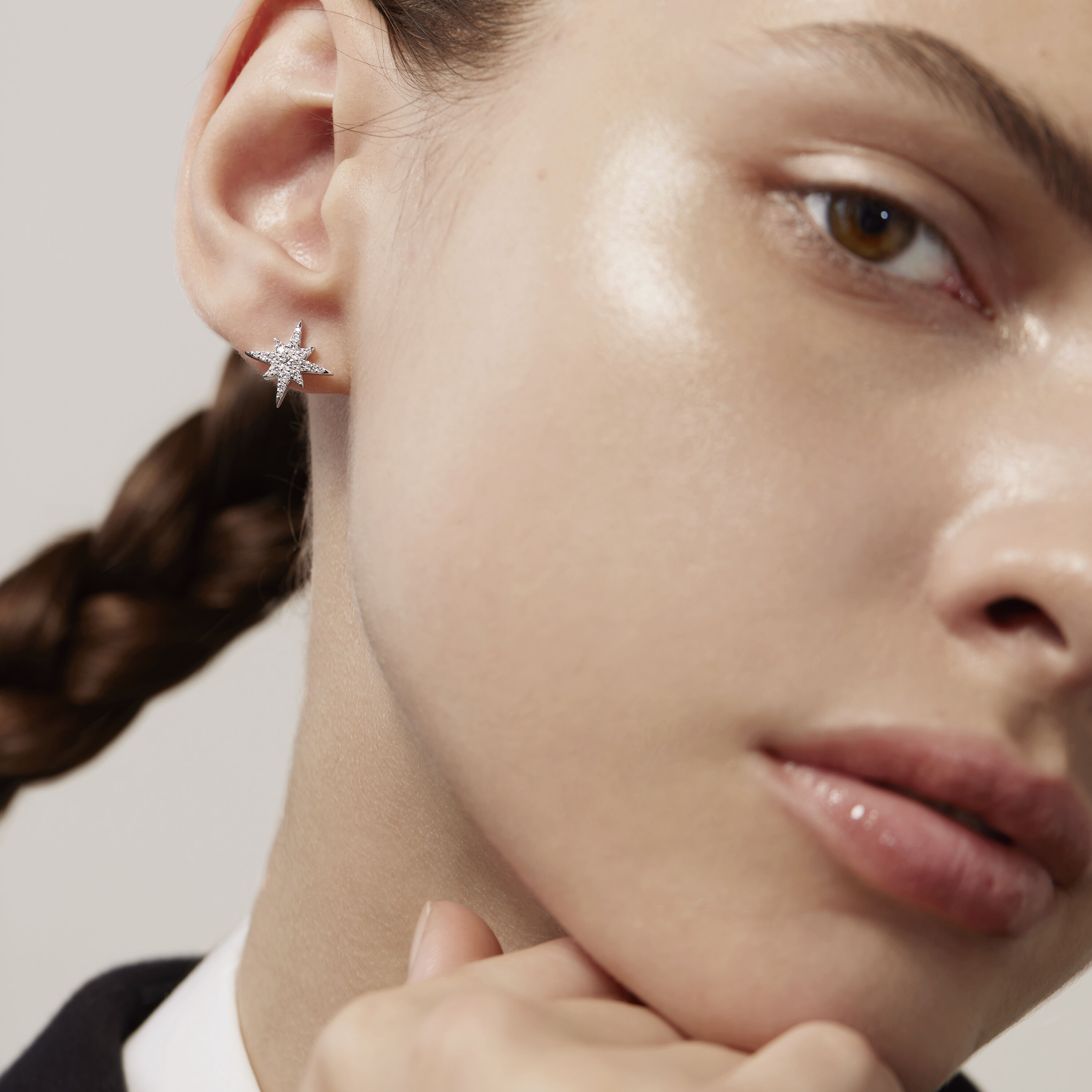 Charmed Starburst Earrings, 18K Yellow Gold, large