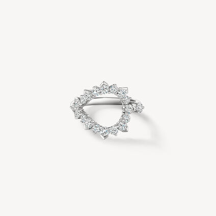 Aerial  Open Sunburst Wrap Ring, 18K White Gold, large