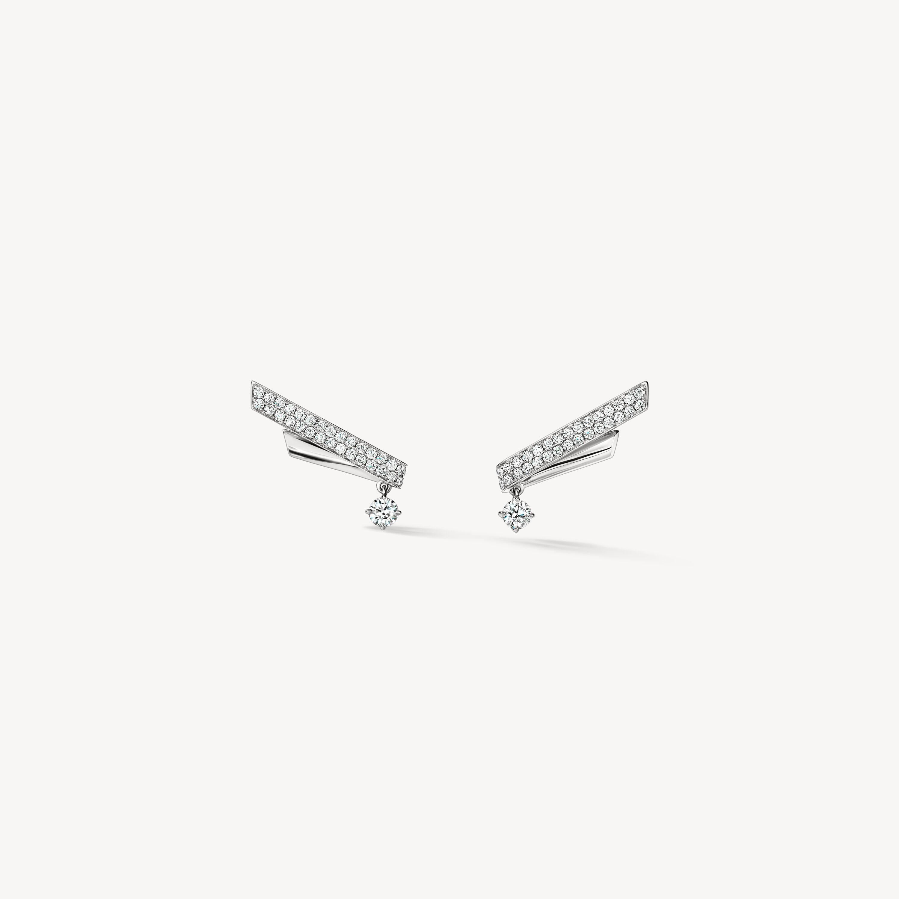 INSIDE/OUT Diamond Flip Climber Earrings, 18K White Gold, large