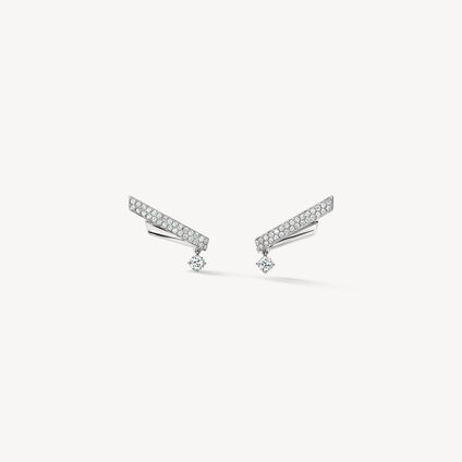 INSIDE/OUT Diamond Flip Climber Earrings, 18K White Gold, large